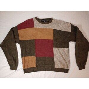 Consensus Sportswear Vtg Grandpa Men's XL Sweater Made in USA 80 90s Green Gold